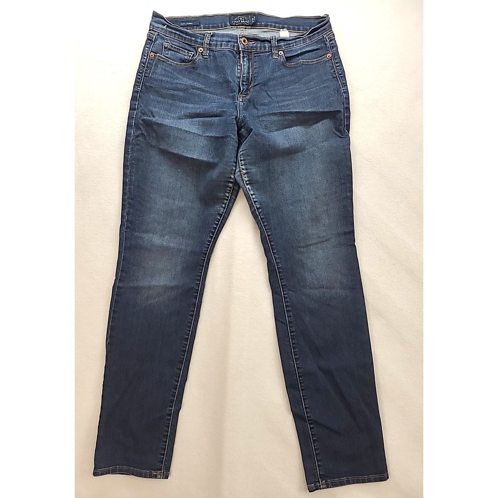 Lucky‎ Brand womens Jeans Sophia Skinny Vtg Sz 14/32 Reg Low Rise Dk Wash